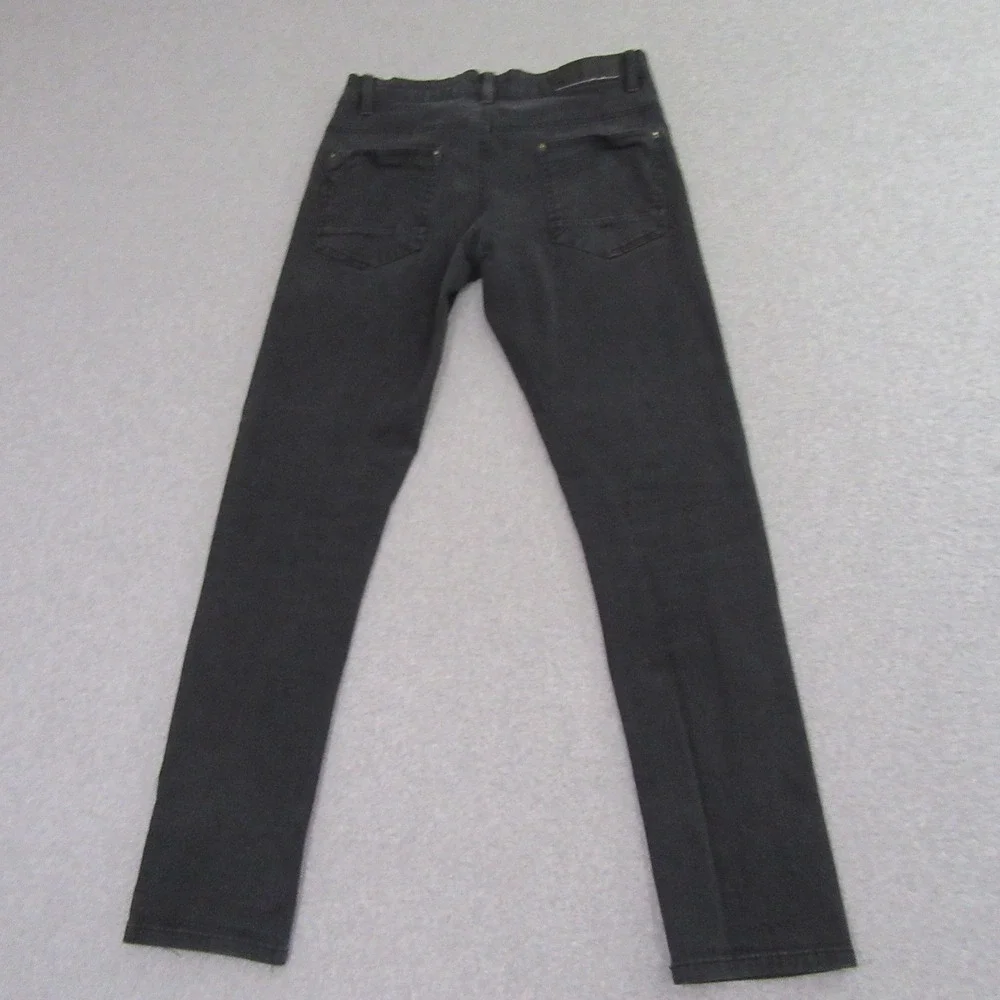 WT02‎ Mens Slim Straight Leg Jeans 30 x 32 Black Stretch Pocket